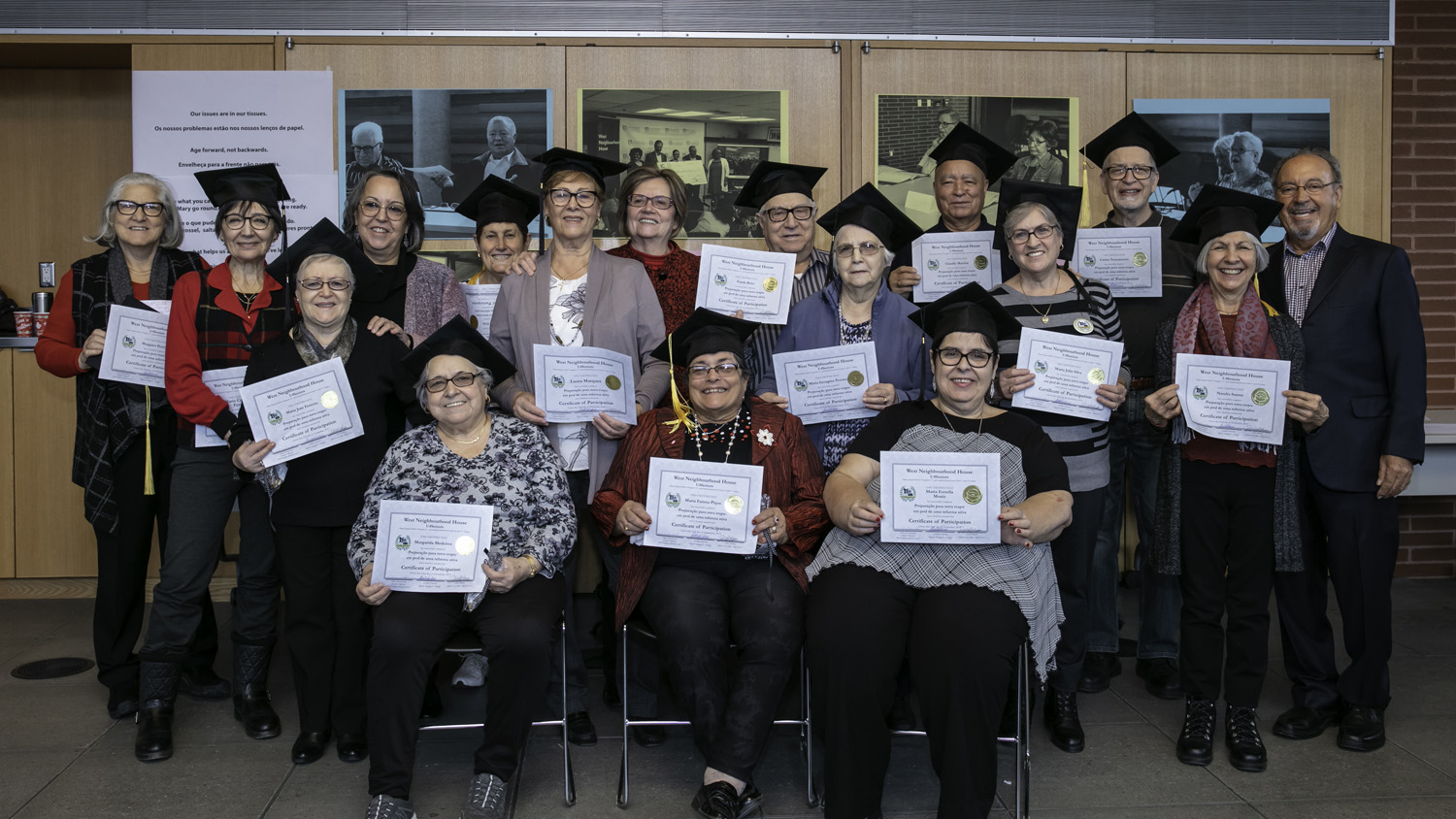 Happy graduates celebrate at West Neighbourhood House.